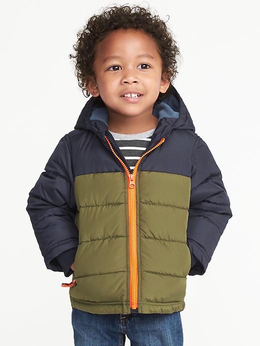 View large product image 1 of 1. Color-Blocked Frost-Free Hooded Jacket for Toddler Boys