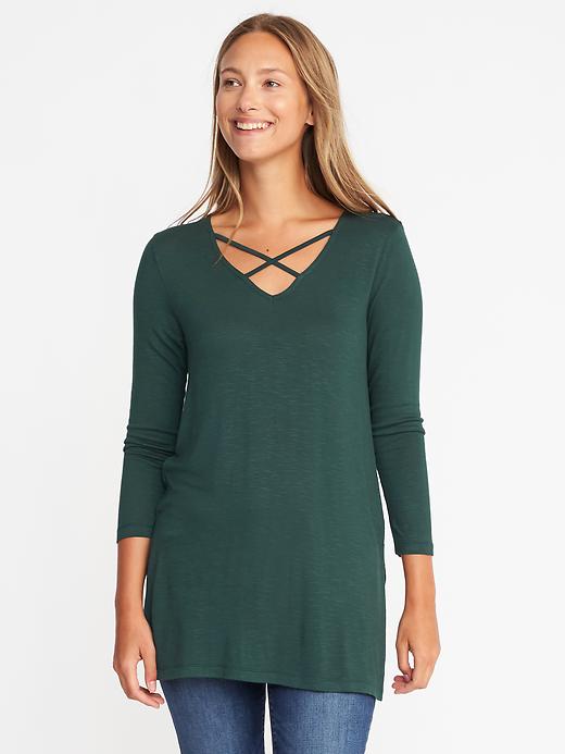 Image number 1 showing, Relaxed Cross-Strap Tunic for Women
