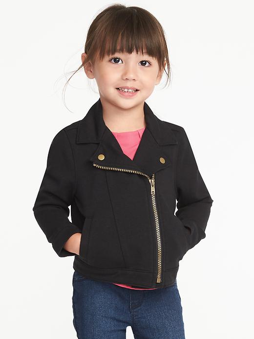 View large product image 1 of 4. Ponte-Knit Moto Jacket for Toddler Girls