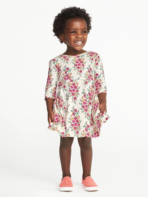 View large product image 1 of 3. Floral Fit & Flare Jersey Dress for Toddler Girls