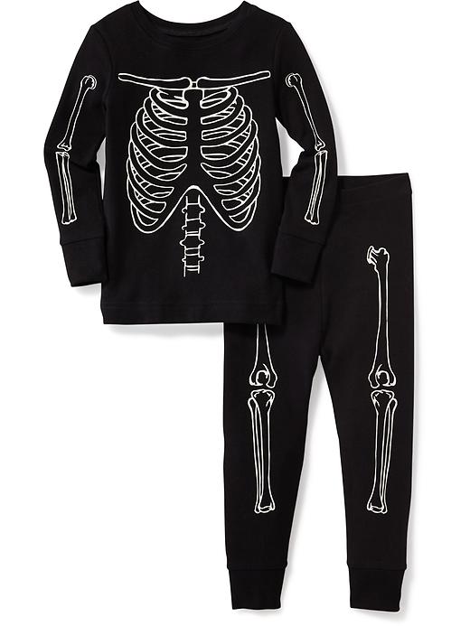 View large product image 1 of 2. Glow-in-the-Dark Skeleton Sleep Set for Toddler & Baby