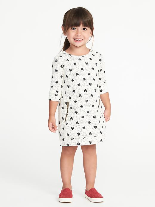 View large product image 1 of 1. Zip-Pocket French-Terry Dress for Toddler Girls