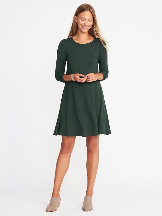 View large product image 1 of 2. Textured-Knit Swing Dress for Women