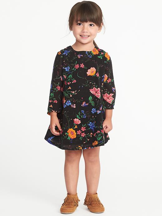 View large product image 1 of 3. Floral Bell-Sleeve Dress for Toddler Girls