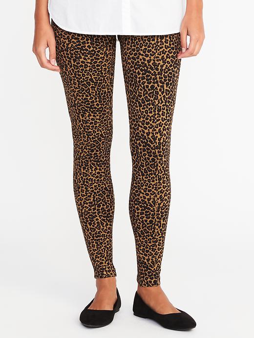 View large product image 1 of 3. High-Rise Stevie Printed Ponte-Knit Pants for Women
