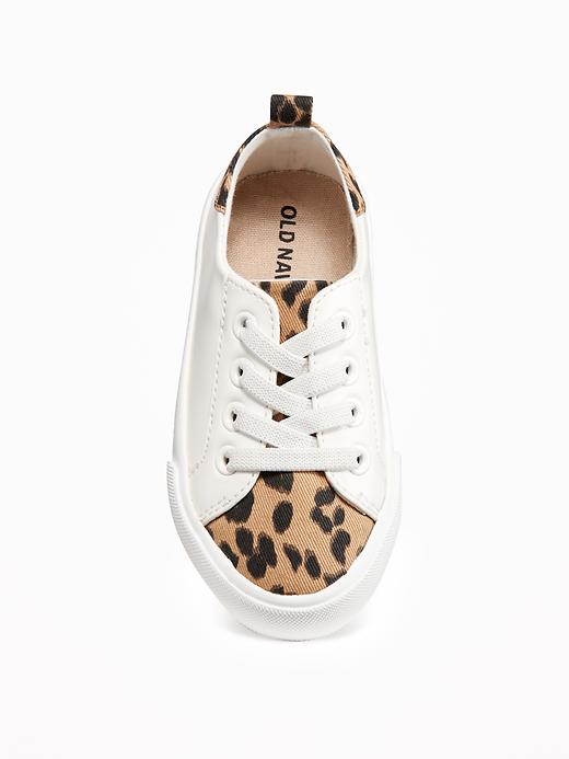 View large product image 2 of 4. Leopard-Print Lace-Up Sneakers for Toddler Girls
