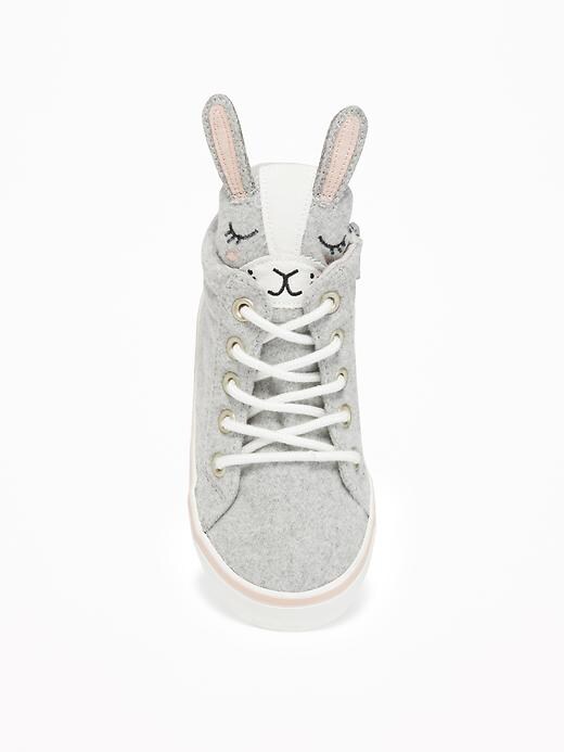 View large product image 2 of 4. Bunny Felt High-Tops For Toddler Girls