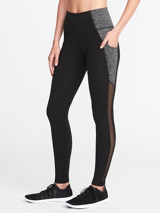 View large product image 1 of 3. High-Waisted Side-Pocket Elevate Compression Leggings For Women