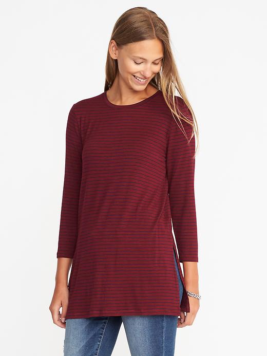 View large product image 1 of 1. Long & Lean Luxe Crew-Neck Tunic for Women