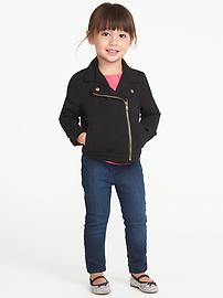 View large product image 3 of 4. Ponte-Knit Moto Jacket for Toddler Girls
