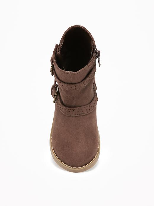 View large product image 2 of 4. Sueded Buckled Boots For Toddler Girls