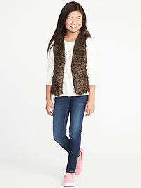 View large product image 3 of 3. Leopard-Print Faux-Fur Vest for Girls