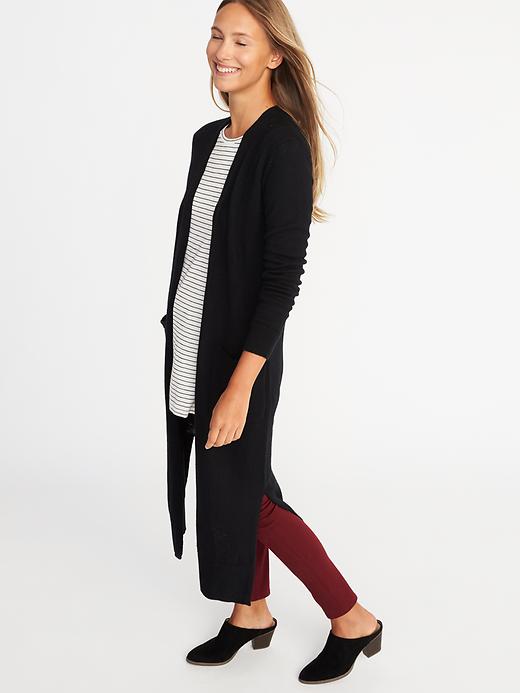 Image number 3 showing, Open-Front Extra-Long Sweater for Women