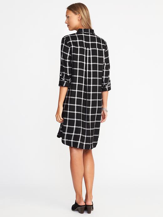 Image number 2 showing, Plaid Pullover Shirt Dress for Women
