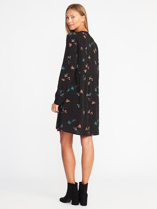 Image number 2 showing, Floral-Print Pintucked Swing Dress for Women
