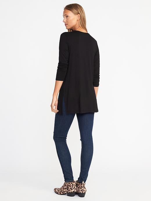Image number 2 showing, Long & Lean Luxe Crew-Neck Tunic for Women