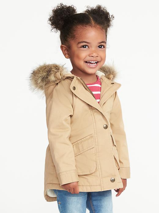 View large product image 1 of 1. Hooded Field Jacket for Toddler Girls