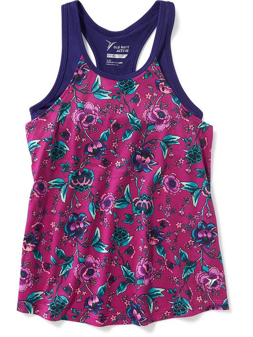 View large product image 1 of 3. 2-in-1 Printed Performance Tank for Girls