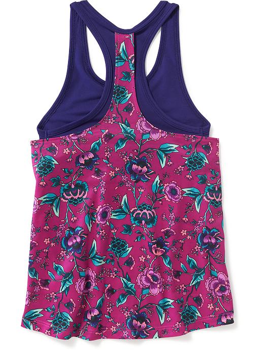View large product image 2 of 3. 2-in-1 Printed Performance Tank for Girls
