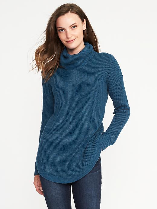 Image number 1 showing, Textured Turtleneck Tunic for Women