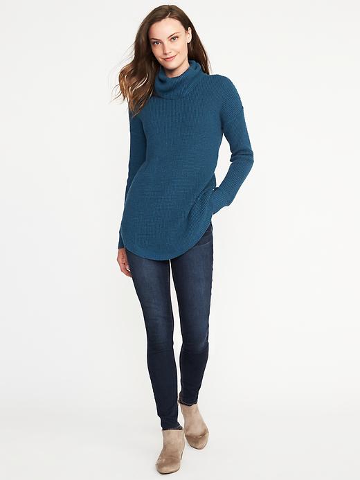 Image number 3 showing, Textured Turtleneck Tunic for Women