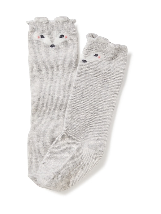 View large product image 1 of 1. Knee-High Critter Socks for Toddler & Baby
