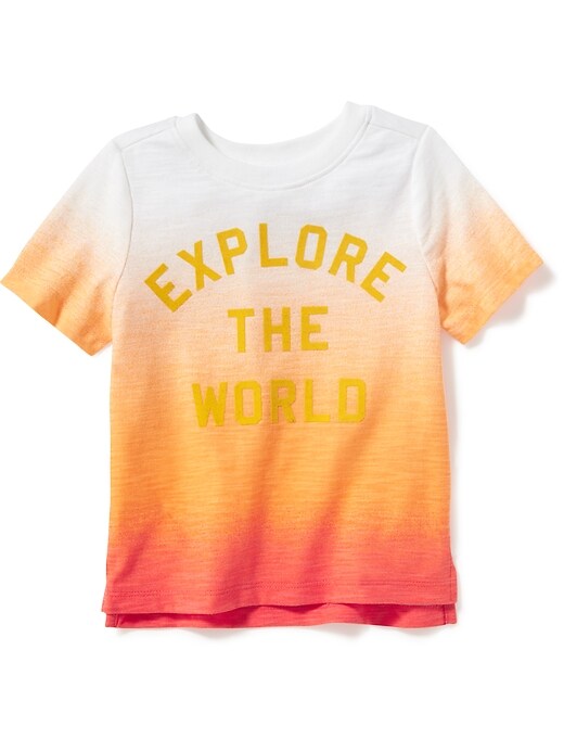 View large product image 1 of 1. "Explore the World" Slub-Knit Tee for Toddler Boys