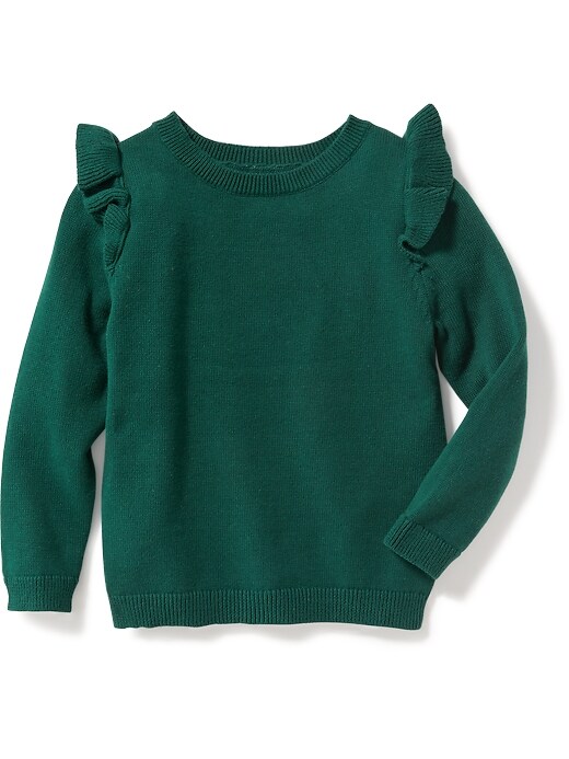 View large product image 1 of 1. Ruffle-Trim Sweater for Toddler Girls
