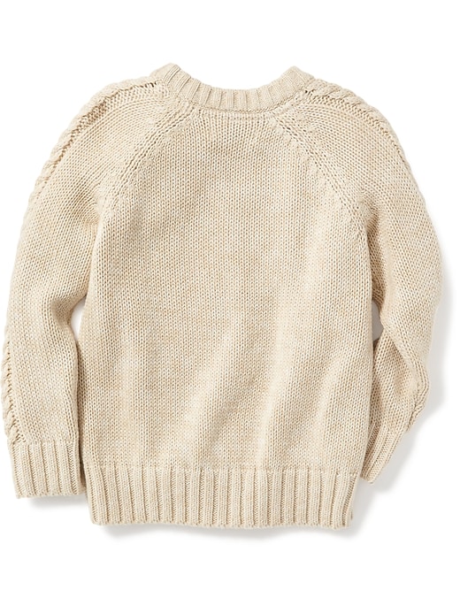 View large product image 2 of 2. Cable-Knit Shoulder-Button Sweater for Toddler Boys