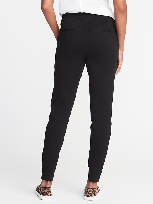 View large product image 2 of 3. Mid-Rise Double-Knit Track Trousers for Women