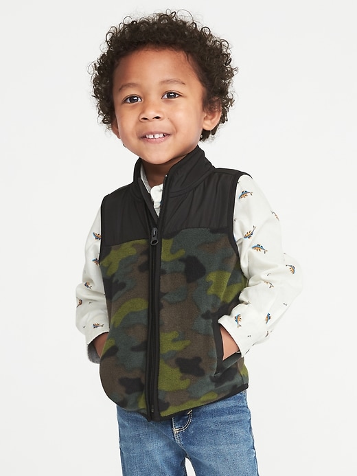 View large product image 1 of 1. Pieced Yoke Performance Fleece Vest for Toddler Boys