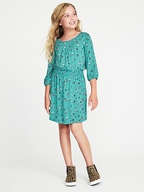 View large product image 3 of 3. Floral Smocked-Waist Dress for Girls