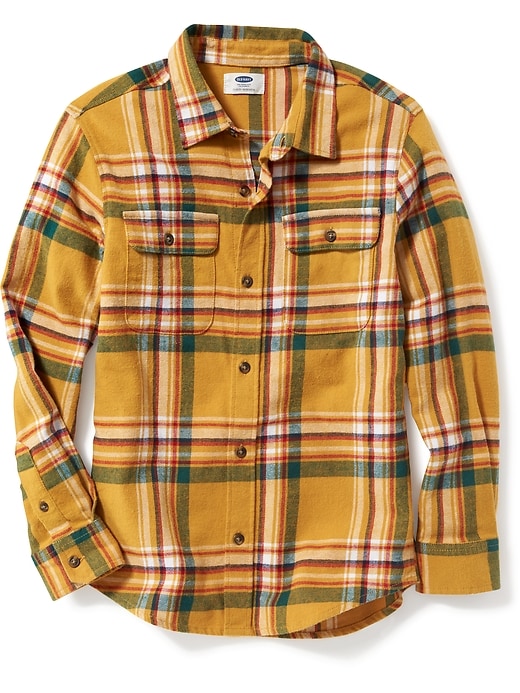 View large product image 1 of 1. Built-In Flex Flannel Double-Pocket Shirt For Boys