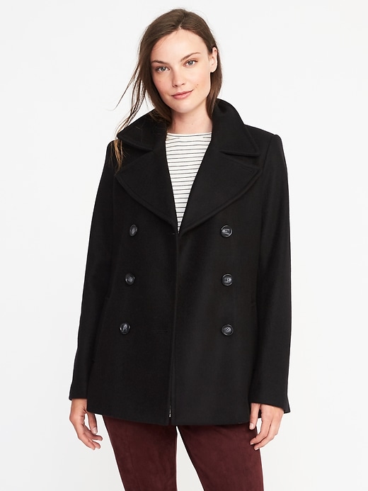 View large product image 1 of 1. Classic Soft-Brushed Peacoat for Women