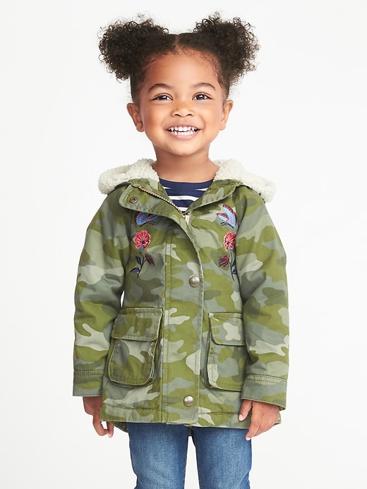 View large product image 1 of 4. Hooded Camo-Print Jacket for Toddler Girls