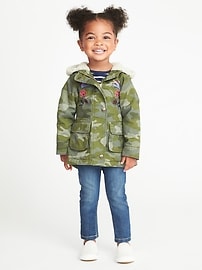 View large product image 3 of 4. Hooded Camo-Print Jacket for Toddler Girls