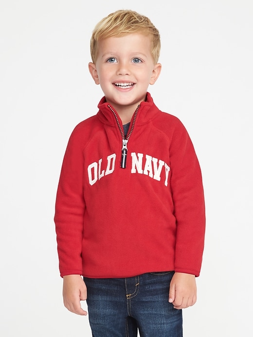 View large product image 1 of 1. Logo Performance Fleece 1/4-Zip Pullover for Toddler Boys