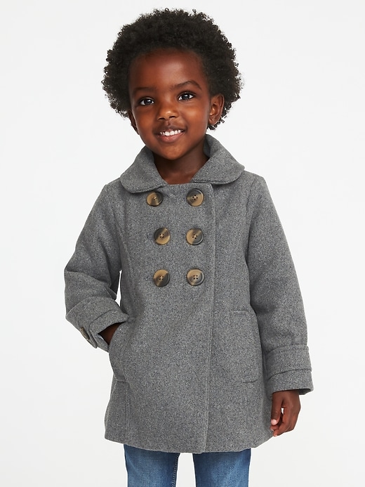 View large product image 1 of 4. Double-Breasted Wool-Blend Coat for Toddler Girls