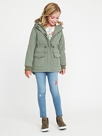View large product image 3 of 3. Faux-Fur Trim Hooded Parka for Girls