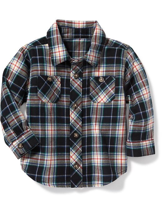 View large product image 1 of 2. Plaid Double-Pocket Shirt for Baby