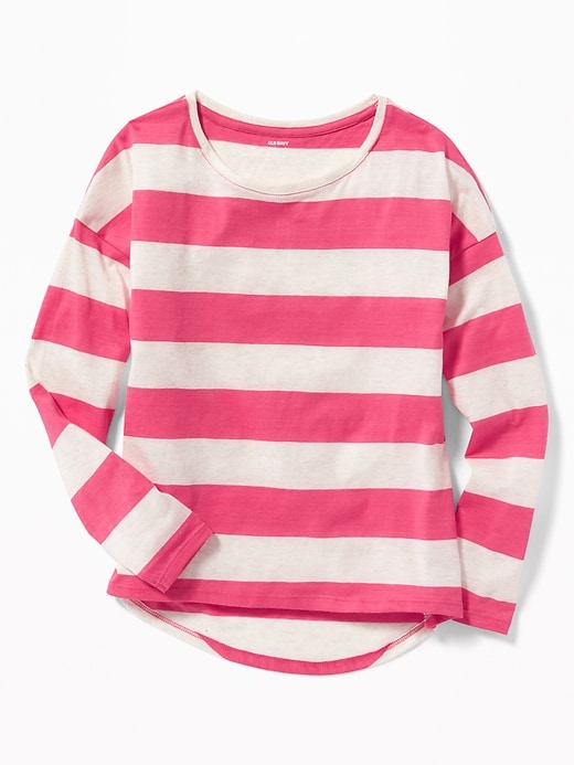 View large product image 1 of 3. Relaxed Hi-Lo Scoop-Neck Tee for Girls