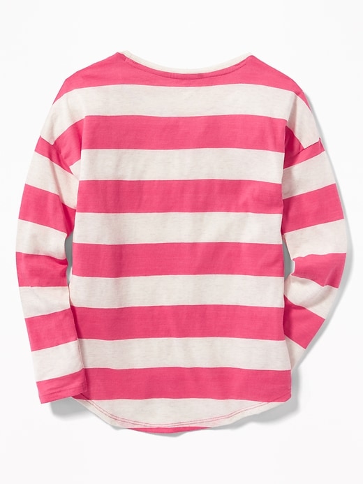 View large product image 2 of 3. Relaxed Hi-Lo Scoop-Neck Tee for Girls