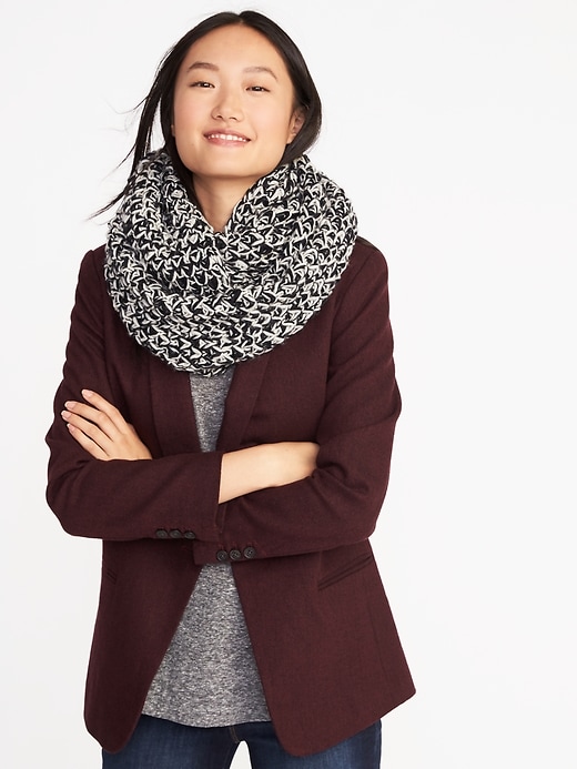 View large product image 1 of 2. Honeycomb-Knit Infinity Scarf for Women