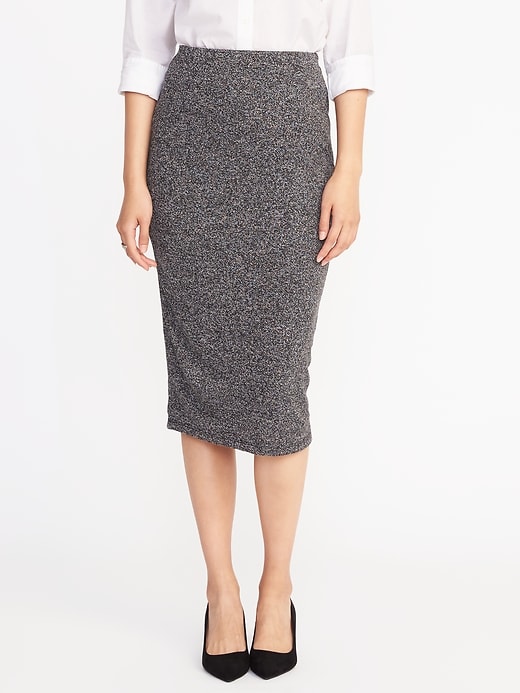 View large product image 1 of 3. Jersey-Knit Midi Pencil Skirt for Women