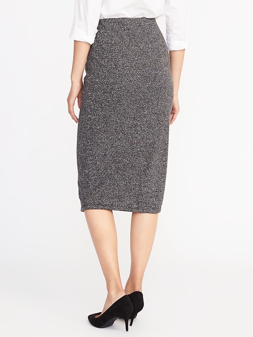 View large product image 2 of 3. Jersey-Knit Midi Pencil Skirt for Women