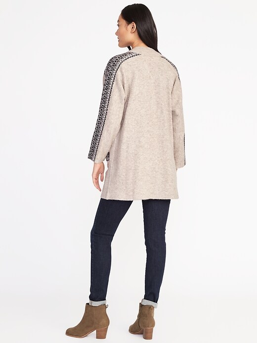 Image number 2 showing, Jacquard Open-Front Cardi-Coat for Women