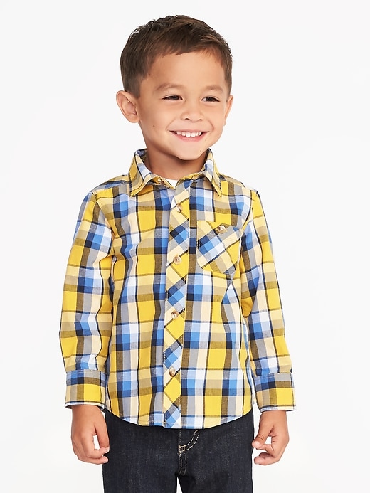 View large product image 1 of 4. Plaid Poplin Shirt for Toddler Boys
