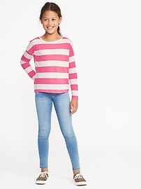 View large product image 3 of 3. Relaxed Hi-Lo Scoop-Neck Tee for Girls