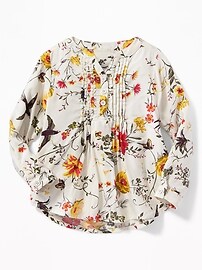 View large product image 4 of 4. Mandarin-Collar Pintuck Tunic for Toddler Girls