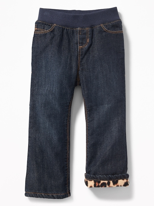 View large product image 1 of 1. Micro-Fleece-Lined Boot-Cut Jeans for Toddler Girls